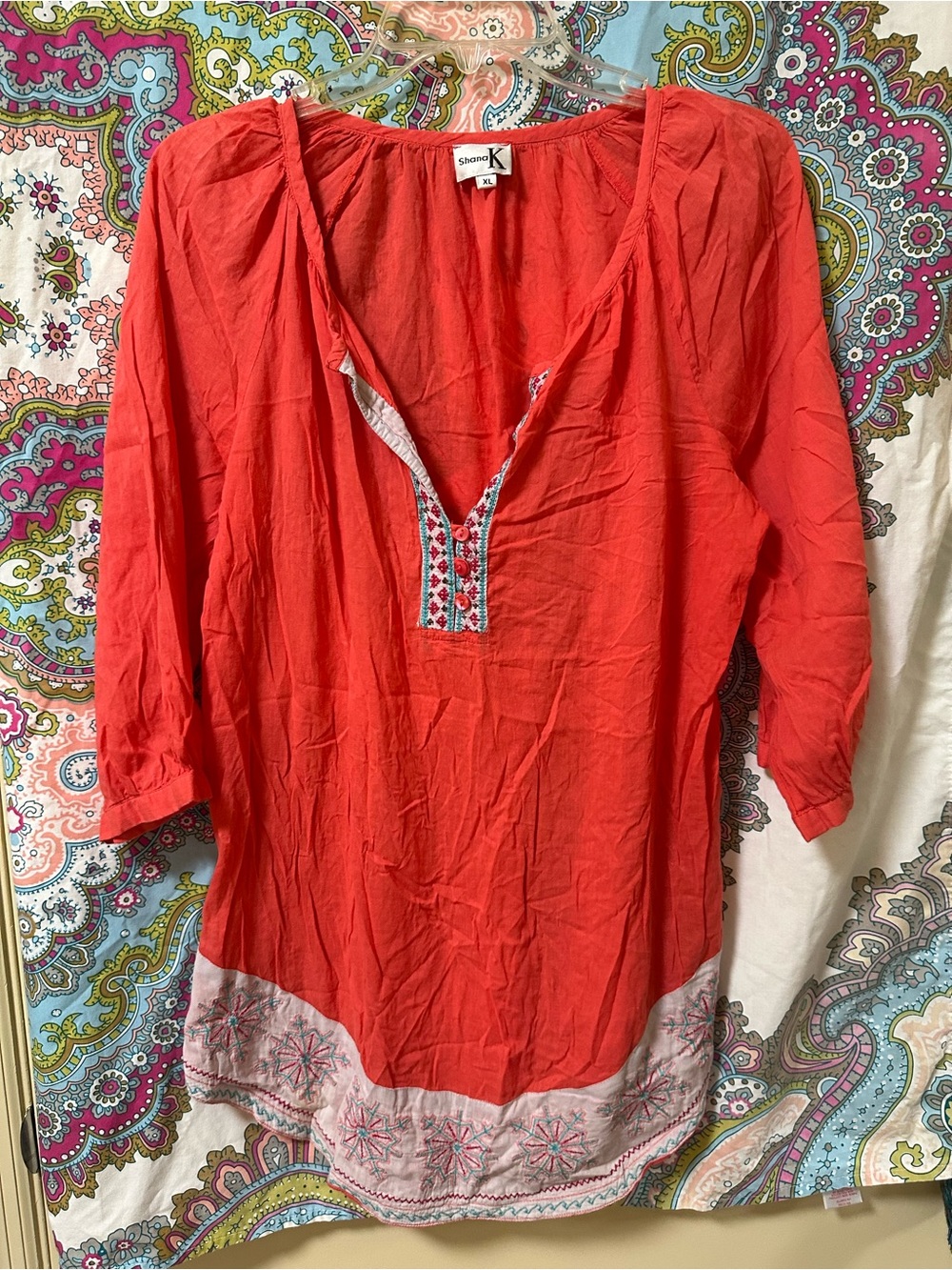 Shana K Embroidered Women's Tunic Top